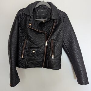 Marc New York Black Textured Leather Jacket